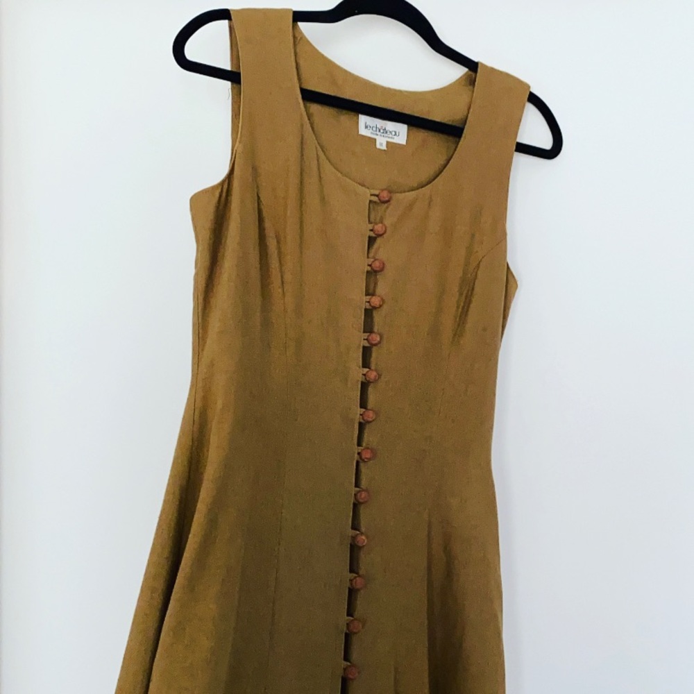Maxi dress kaki à boutons 🌾 en lin